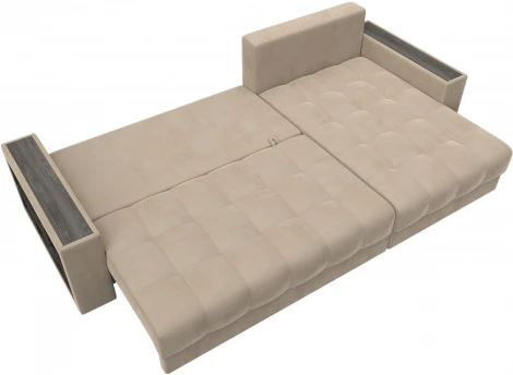 Диван угловой с декором и полкой Лига-050 НПБ Лига Диванов (Велюр) арт.128591