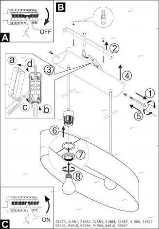 Подвесной светильник Eglo Pasteri 31581 (220V, на проводе)
