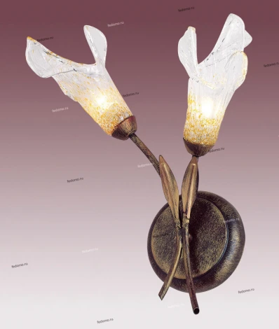 Бра N-Light BX-0161 BX-0161/2 gold with clear red