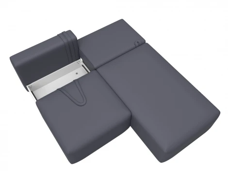 Диван угловой модульный Лига-060 НПБ угол универсальный (ЛДСП,Брус,Фанера/Пластик/Экокожа/Серый) Лига Диванов 130063