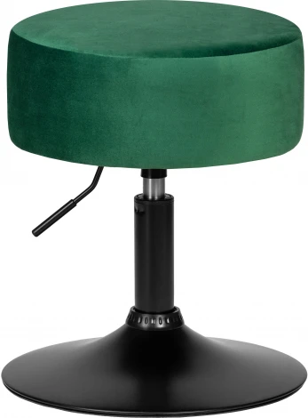 Пуф DOBRIN DANNY BLACK (зеленый велюр (MJ9-88)) 2050_BlackBase-LM BLACK, цвет сиденья зеленый (MJ9-88), основания черный