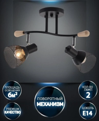 Спот Wedo Light Dena WD3614/2C-BK-CR