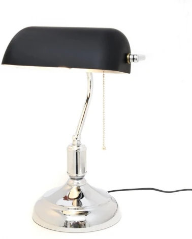 Офисная настольная лампа с выключателем Lumina Deco Banker LDT 305 BK+CHR