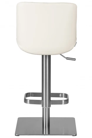 Стул барный DOBRIN ALDO (белый PU P23, основание из нержавеющей стали)