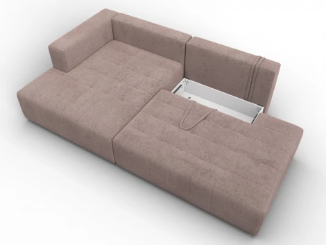 Диван угловой Лига-103 НПБ угол левый (ДСП,Брус,Фанера,Велюр/Бежевый) Лига Диванов 134805L