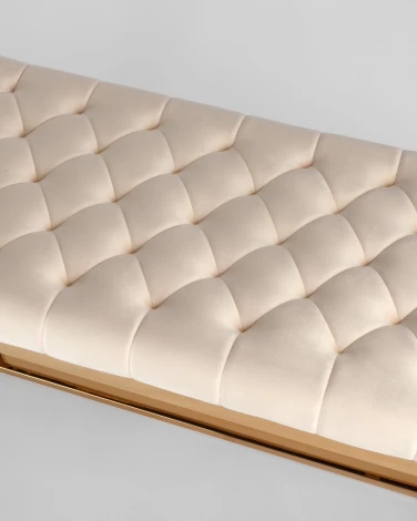 Банкетка-скамейка Stool Group БРУКЛИН велюр бежевый сталь золото УТ000001879