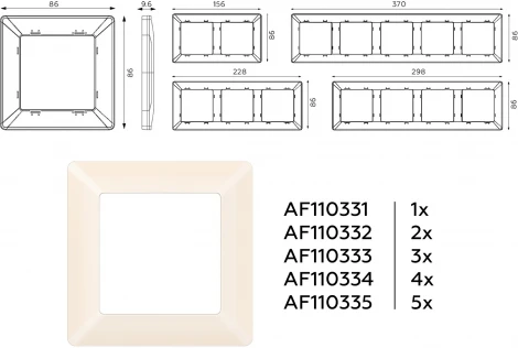 Рамка Ambrella Volt ALFA Line (Бежевый матовый) 5-ая AF110335