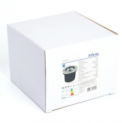 Встиваемый светодиодный свтельник (грунтовый) Feron SP2802 48453 6W, AC12-24V, низковольтный, 3000К, металлик вн.диаметр: 90mm, IP67 (круглые)