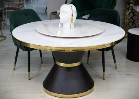 Стол обеденный IST-CASA Патрик DT-019, 130х130х75 см, белый мрамор