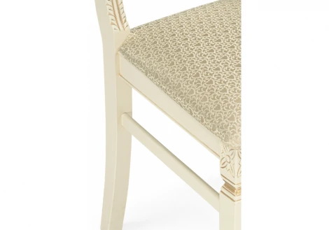 Обеденный стул Woodville Roy слоновая кость / золото патина