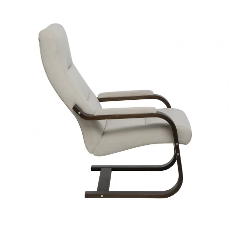 Кресло Leset Оскар 4687206966420 Фанера,Береза,Шпон, Велюр, Бежевый, Орех