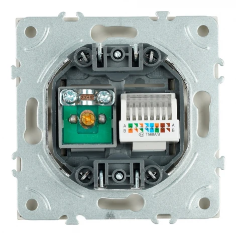 ТВ-розетка и Ethernet RJ-45 (кашемир, soft touch) Stekker Эмили 49898