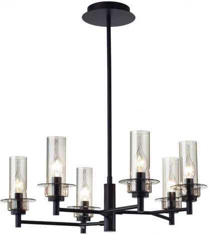 Потолочная люстра на штанге Lumion Madonna 6555/6C черный/дымчатый/металл/стекло E14 6*40W 220V