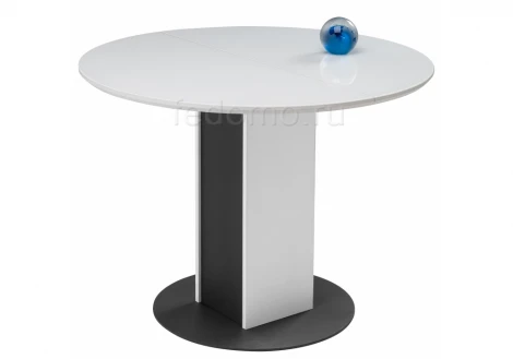 Стол на тумбе Бастиан белый / графит