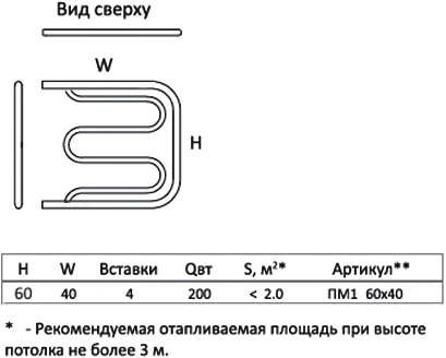 Полотенцесушитель водяной Тругор ПМ тип 1 60x40, 1"
