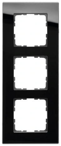 Рамка на 3 поста (черный) Jasmart G-Glass G1003GB