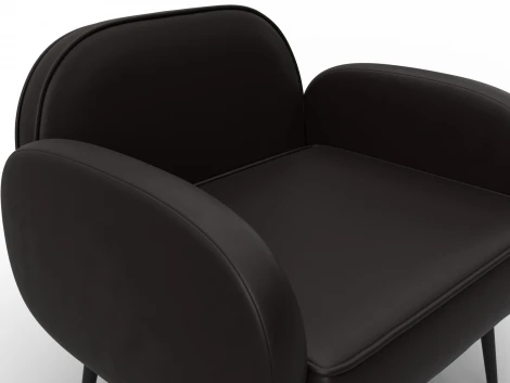 Кресло Лига-086 (Фанера/Металл/Экокожа/Коричневый) Лига Диванов 132433