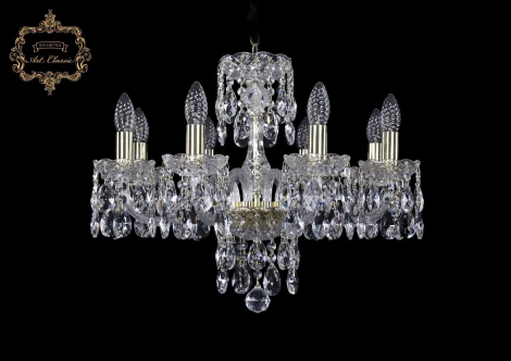 Подвесная люстра Art Classic 11.13 11.13.8.195.Gd.Sp (220V, хрусталь, на цепи, подсвечник, свеча)