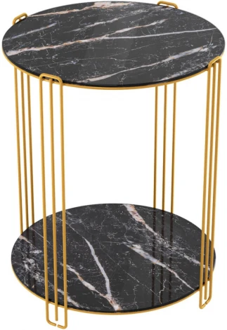 Столик кофейный Sheffilton SHT-CT34 золото/черный мрамор