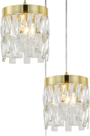 Подвесной светильник (12029/3P Gold) Indigo Anna V000495 (220V, хрусталь, на проводе)