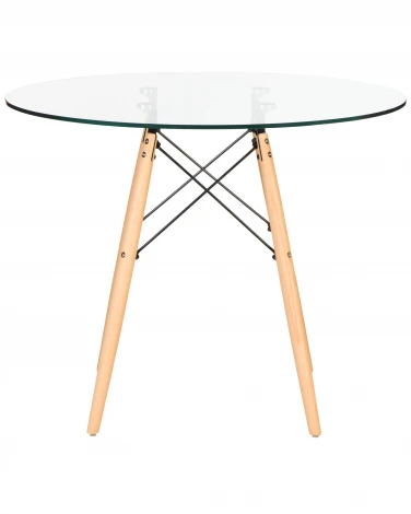 Стол обеденный CHELSEA`90 GLASS (ножки светлый бук, столешница стекло)