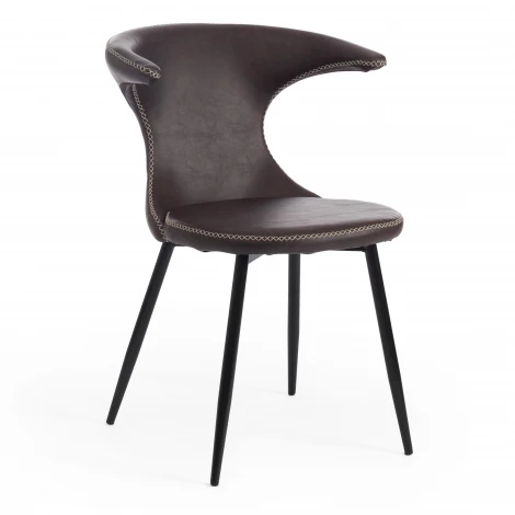 Стул FLAIR (mod. 9020) коричневый 1/черный (экокожа/металл)