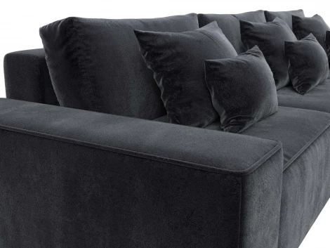 Диван угловой Лига-074 угол универсальный (ДСП/Пластик/Велюр/Темно-серый) Лига Диванов 129870