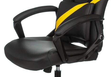 Кресло игровое Zombie DRIVER черный/желтый эко.кожа с подголов. крестовина пластик