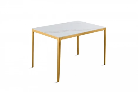 Стол обеденный IST-CASA Камео DT-3001S, 120х80х75 см, белый мрамор (Калаката)