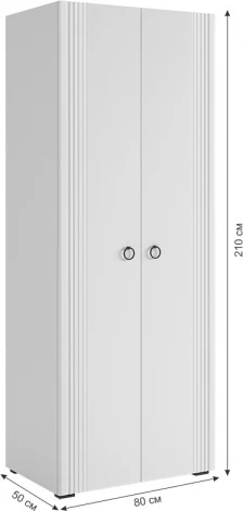 Ева Шкаф двухдверный 104.01 Mebelson (ЛДСП,МДФ,ПВХ,Пластик/Светлое дерево,Белый) арт.UL.104-M.104.01.3101