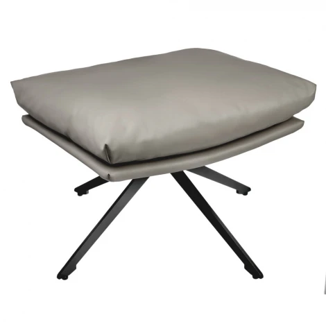 Комплект кресло HUG светло-серый, экокожа, шенилл с оттоманкой светло-серый, экокожа Bradex Home арт.FR 1013K