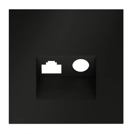 Накладка для розетки TV+RJ45 Voltum S70 VLS002708 (черный матовый)