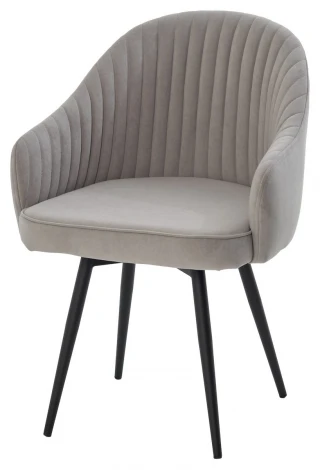 Стул ШЕЛЛ 360 град. поворот. цвет B22 Серый, велюр / черный каркас M-City 64760