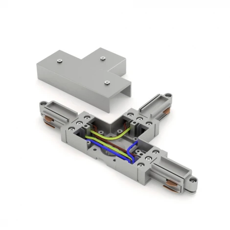Коннектор Т-образный для трека Grey RAUMBERG KTK1TSV (220V)