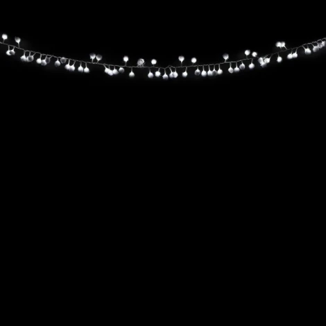 Гирлянда "Снежные Шарики" 2м Белая 24В, 128LED, Провод Белый ПВХ, IP20