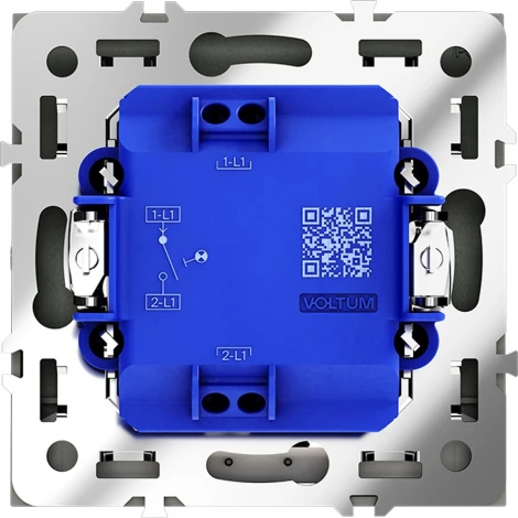 Выключатель одноклавишный с подсветкой (титан) Voltum S70 VLS010206