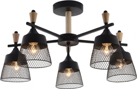 Потолочная люстра на штанге Seven Fires Olban SF3389/5C-BK-WD