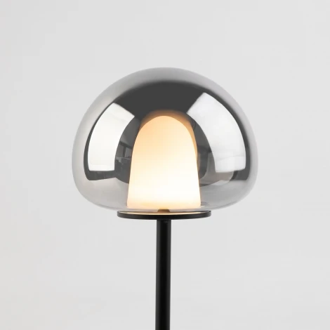 Торшер светодиодный светильник со стеклянным плафоном Eurosvet Twice 90327/1 черный (220V)