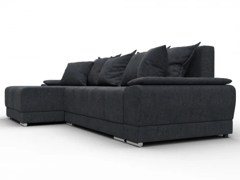 Диван угловой Лига-119 угол левый (ДСП,Брус,Фанера,ЛДС,Велюр/Темно-серый) Лига Диванов 137100L