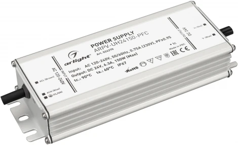 Блок питания ARPV-UH24150-PFC (24V, 6.3A, 150W) (IP67 Металл) 024270 Arlight ARPV