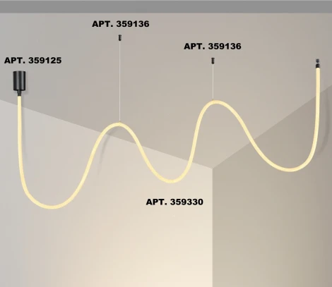 Гибкий неон Novotech Ramo 359330 KONST черный IP20 LED 3000K 38W 220V 3360Лм