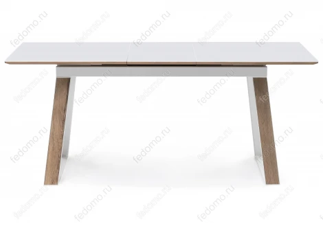 Стеклянный стол Woodville Авлида белый / дуб монтана 424306