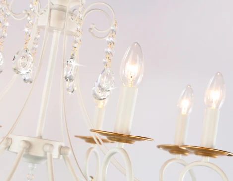 Подвесная люстра с хрусталем Ambrella Classic TR4917 (220V, подвески, на цепи, подсвечник, свеча)