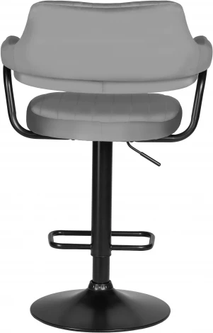 Стул барный DOBRIN CHARLY BLACK (серый велюр (MJ9-75)) 5019_BlackBase-LM BLACK, цвет сиденья серый (MJ9-75), основания черный