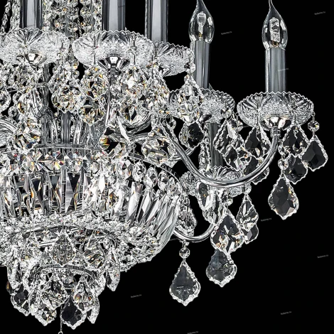 Подвесная большая люстра Osgona Classic 700164 (220V, хрусталь, подсвечник, свеча)
