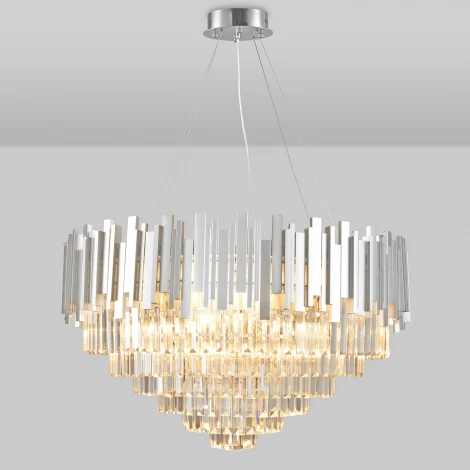 Подвесная люстра каскадная Natali Kovaltseva Vertigo 81440/12C SILVER (220V, на тросе)