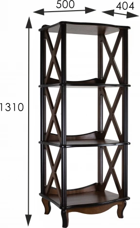 Этажерка-стеллаж Джульетта 3 уровня, орех Л Mebelik арт.008565