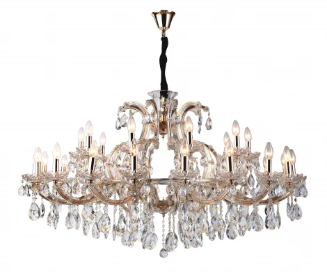 Подвесная большая люстра Dio D'Arte Mirabella E 1.1.30.600 G (220V, хрусталь, на цепи, подсвечник, свеча)