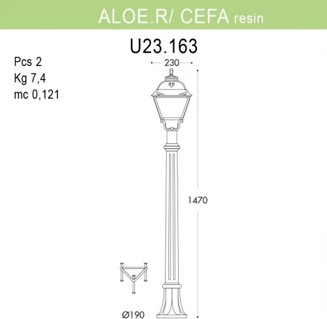 Наземный фонарь Fumagalli Cefa U23.163.000.BYF1R (220V, под старину, IP55)