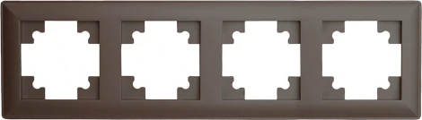 Рамка на 4 поста (коричневый) Stekker Катрин 39820